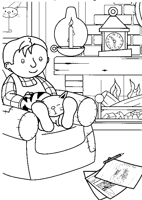 coloriage bob le bricoleur dans son fauteuil
